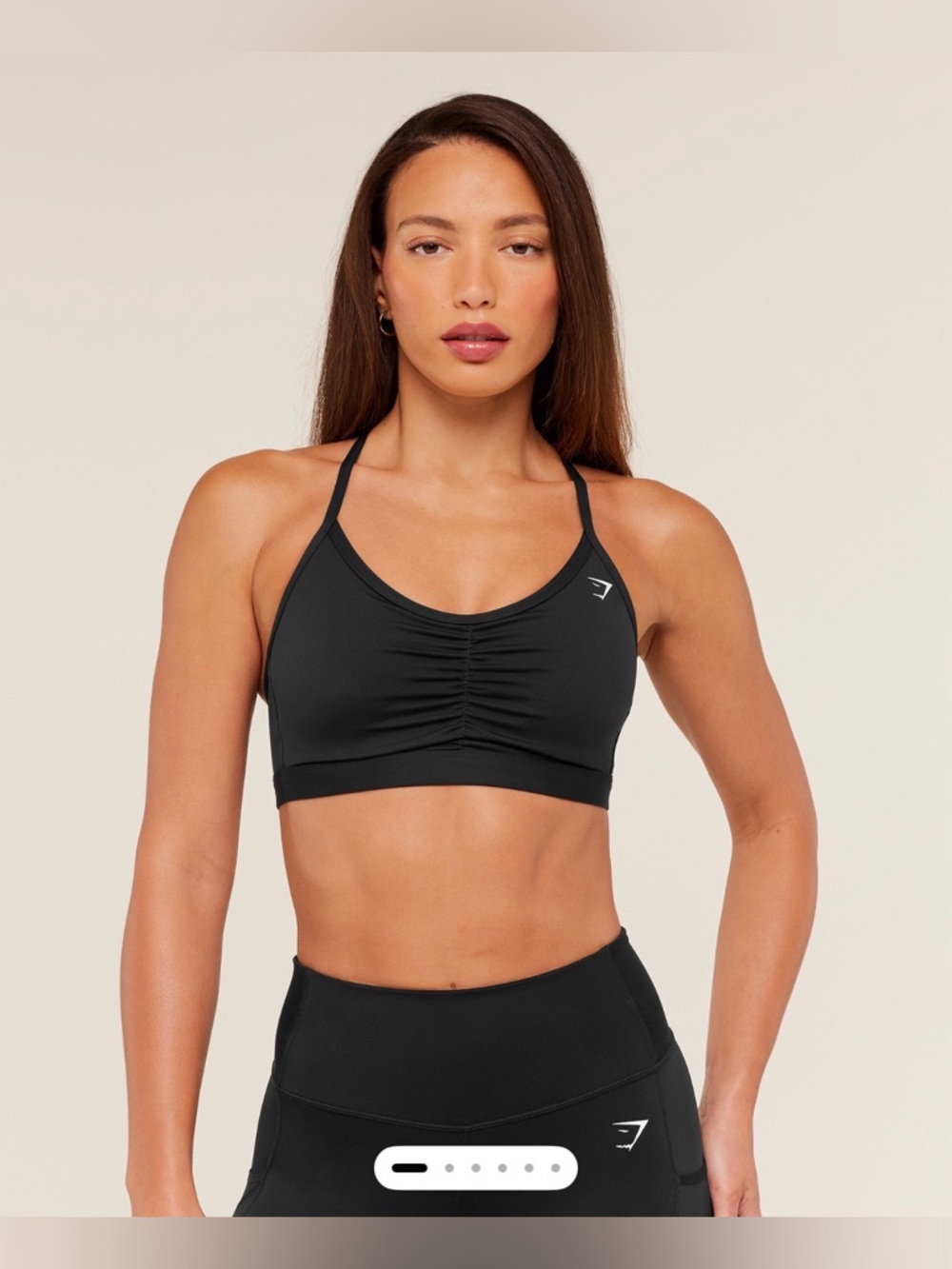 Gymshark Black Ruched Sports Bra size M